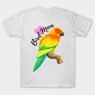 Sun Conure Bird Mom (Black) T-Shirt